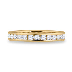 14kt Yellow Gold Womens Machine Set Round Diamond Eternity Wedding Band 1.00 Cttw