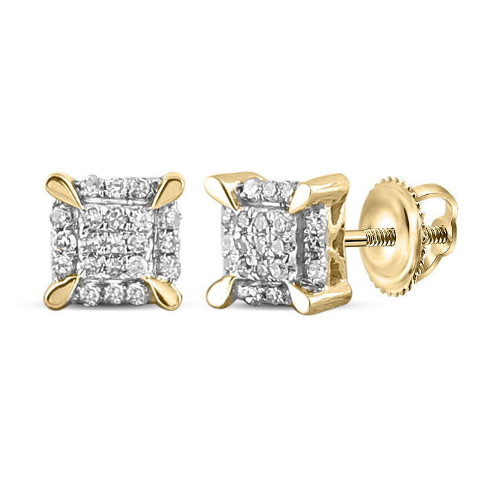 10K Yellow Gold 0.05 CTW Diamond Micro-Pave Earring