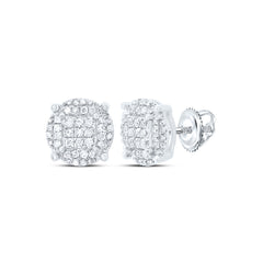 10K White Gold 1/4 CTW-Natural Diamond Fashion Earring 1.6 Gram