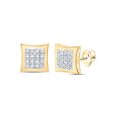 10K Yellow Gold 1/12 Ct-Natural Diamond Earring 1.34 Gram