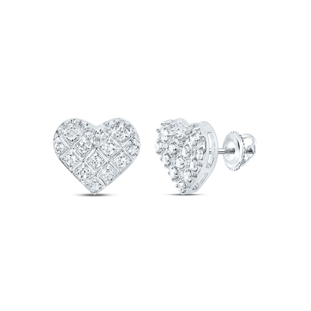 1/10CT-DIA P3 MICRO-PAVE GIFT HEART EARRING