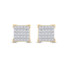 1/6CT-DIA P3 MICRO-PAVE UNISEX SQUARE EARRING