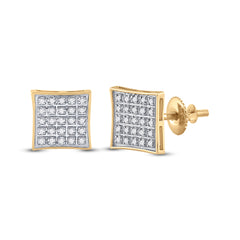1/6CT-DIA P3 MICRO-PAVE SQUARE EARRING