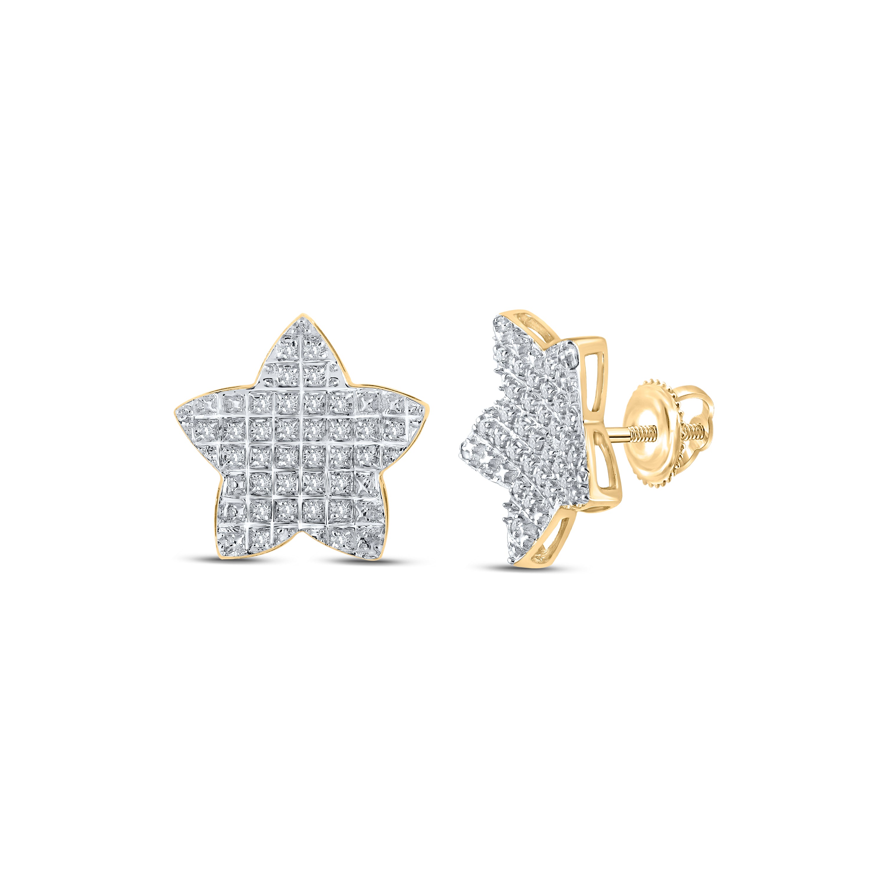 1/5 CT-DIA P3 MICR-PAVE STAR EARRING