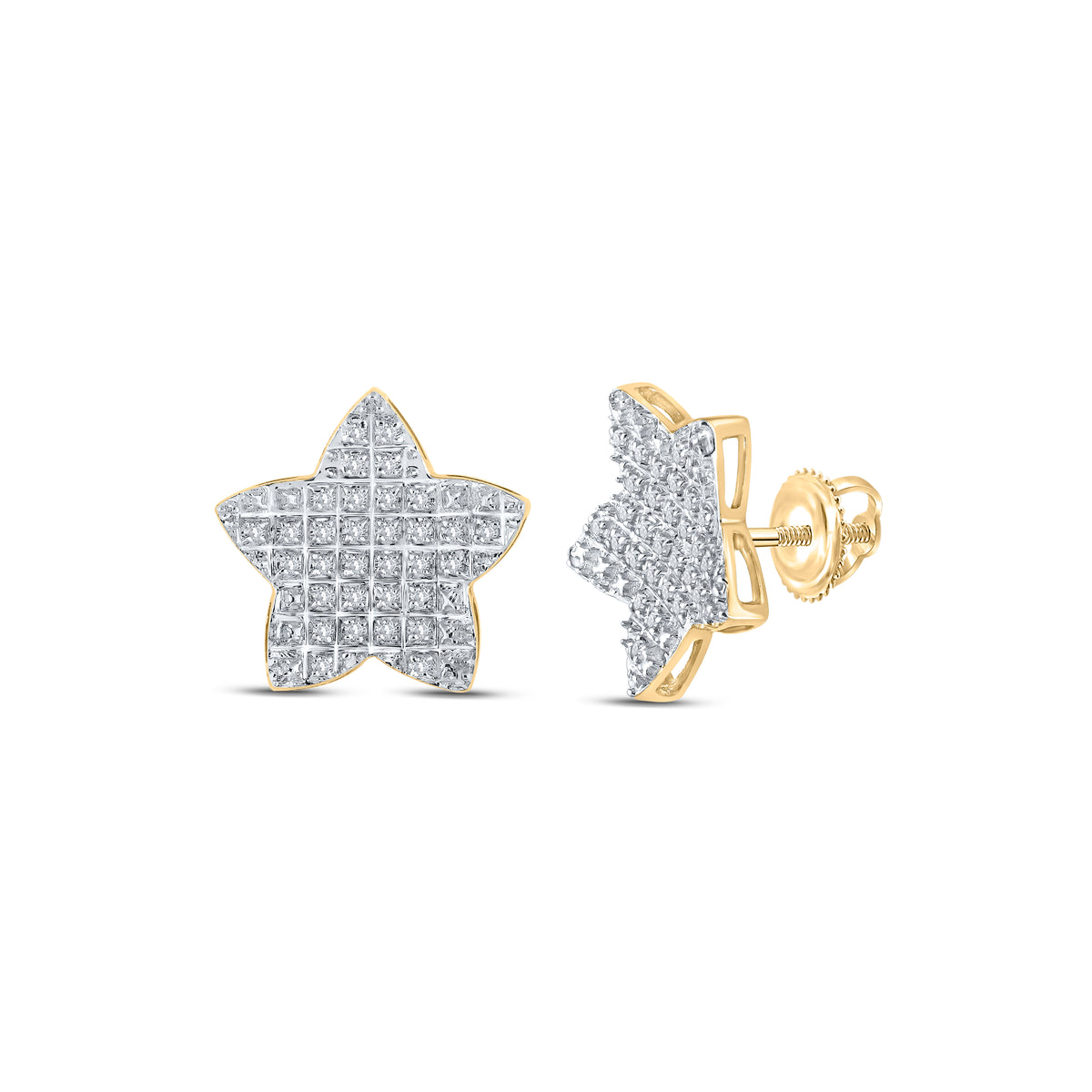 1/5 CT-DIA P3 MICR-PAVE STAR EARRING