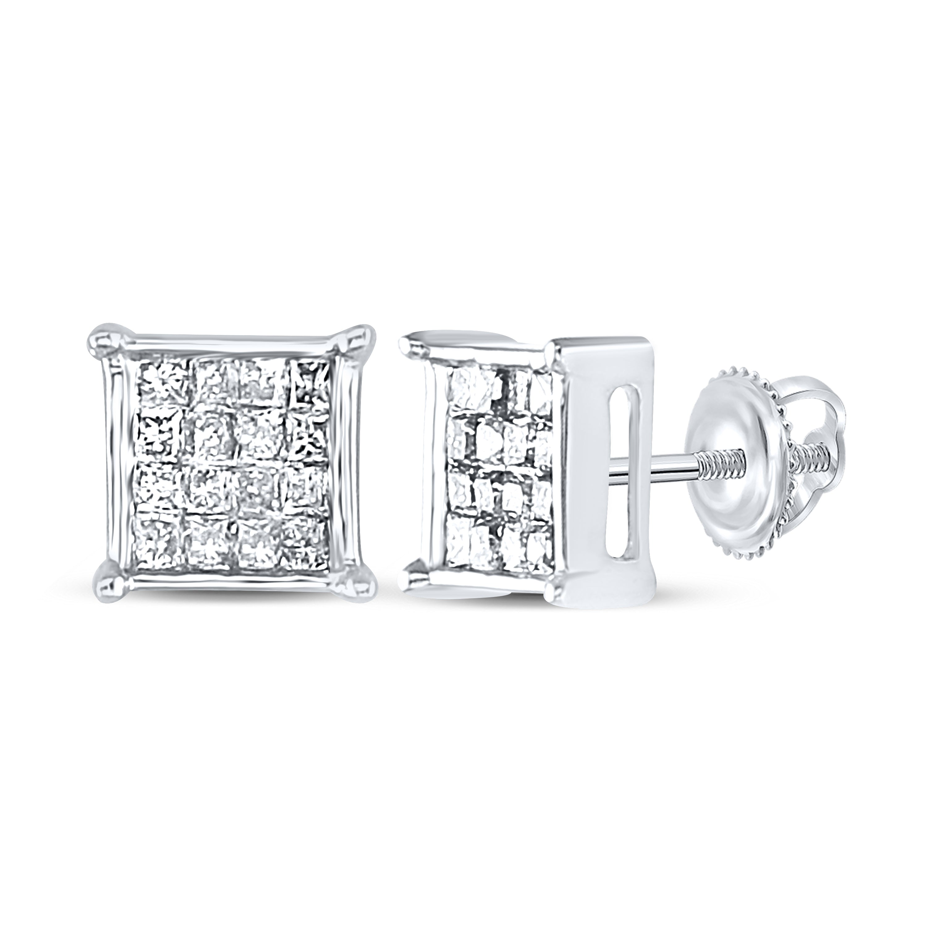 1/4CT-DIA P1 GIFT INVISIBLE SQUARE EARRING