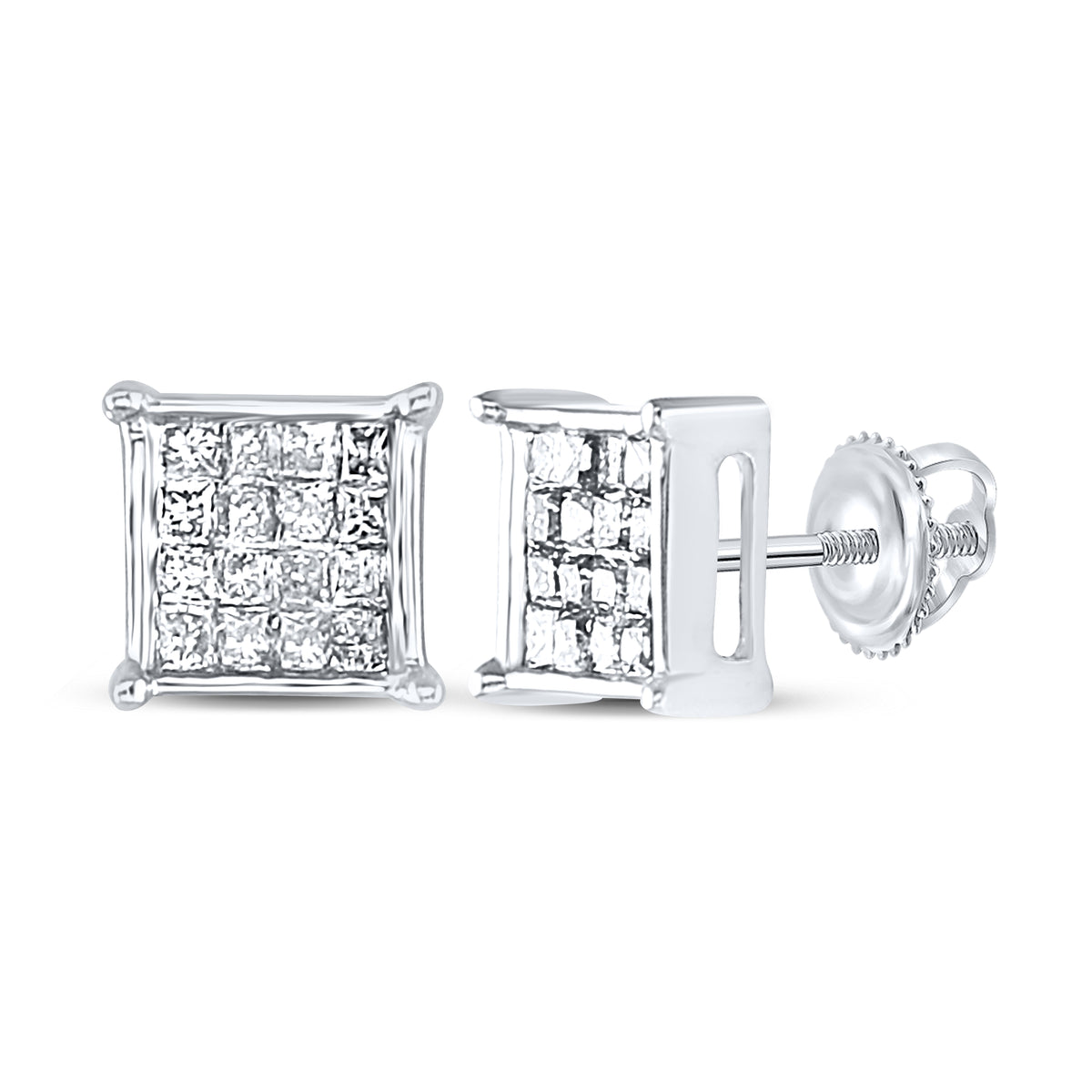 1/4CT-DIA P1 GIFT INVISIBLE SQUARE EARRING