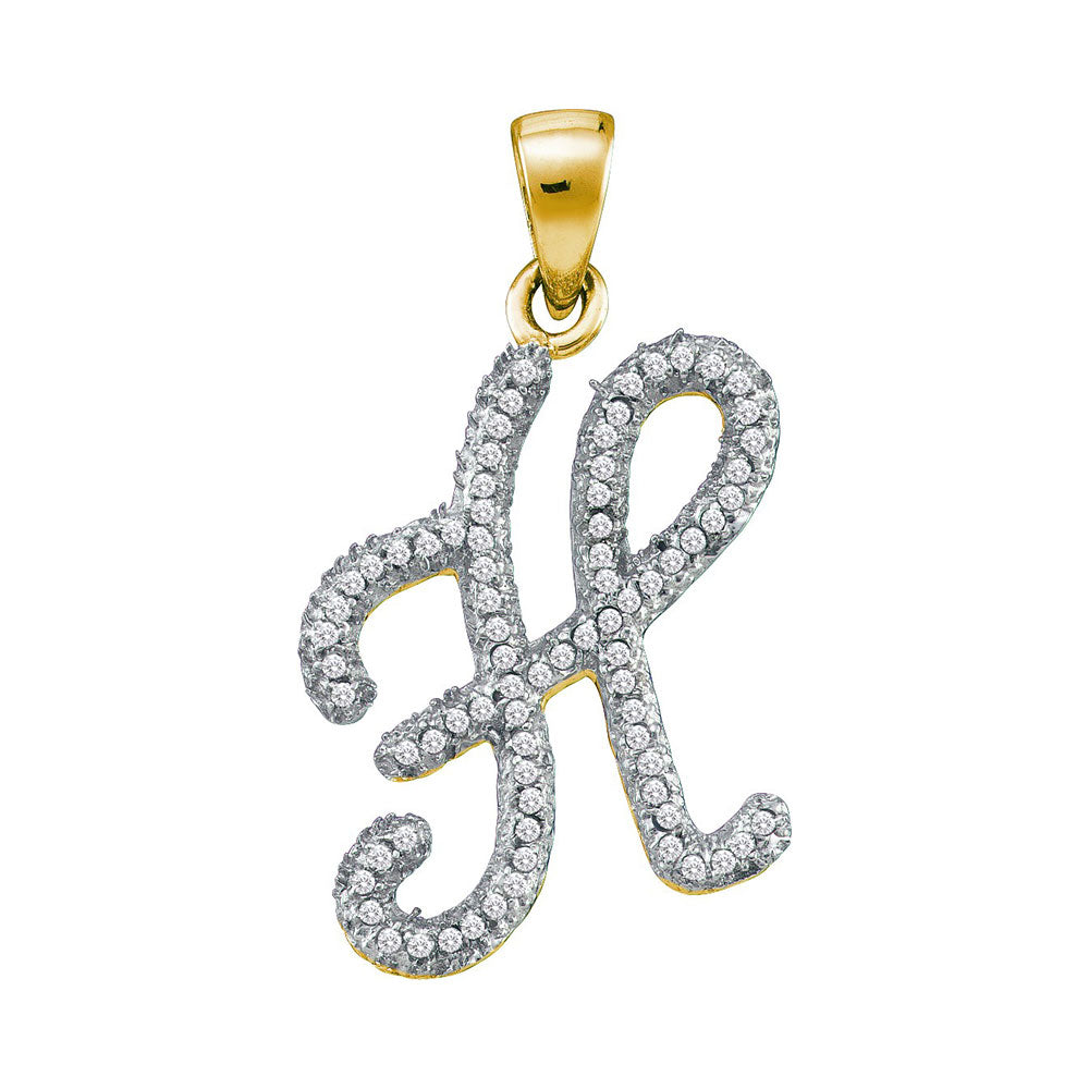 1/5CTW-DIA P3 GIFT INITIAL-H" PENDANT"