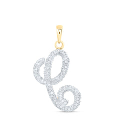 10K Yellow Gold 1/5 CTW-Natural Diamond Gift Initial-C" Pendant" 1.38 Gram