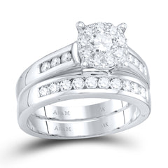 14K White Gold 7/8 Ct-Natural Diamond 1/3 Ct-Crd B. Set S-6 7.03 Gram