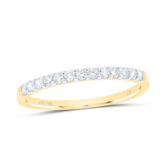 10K Yellow Gold Womens Round Pave-Set Diamond Wedding Band 1/6 CTW 1 Gram