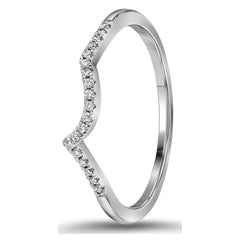 14kt White Gold Womens Round Diamond Contoured Enhancer Wedding Band 1/12 Cttw