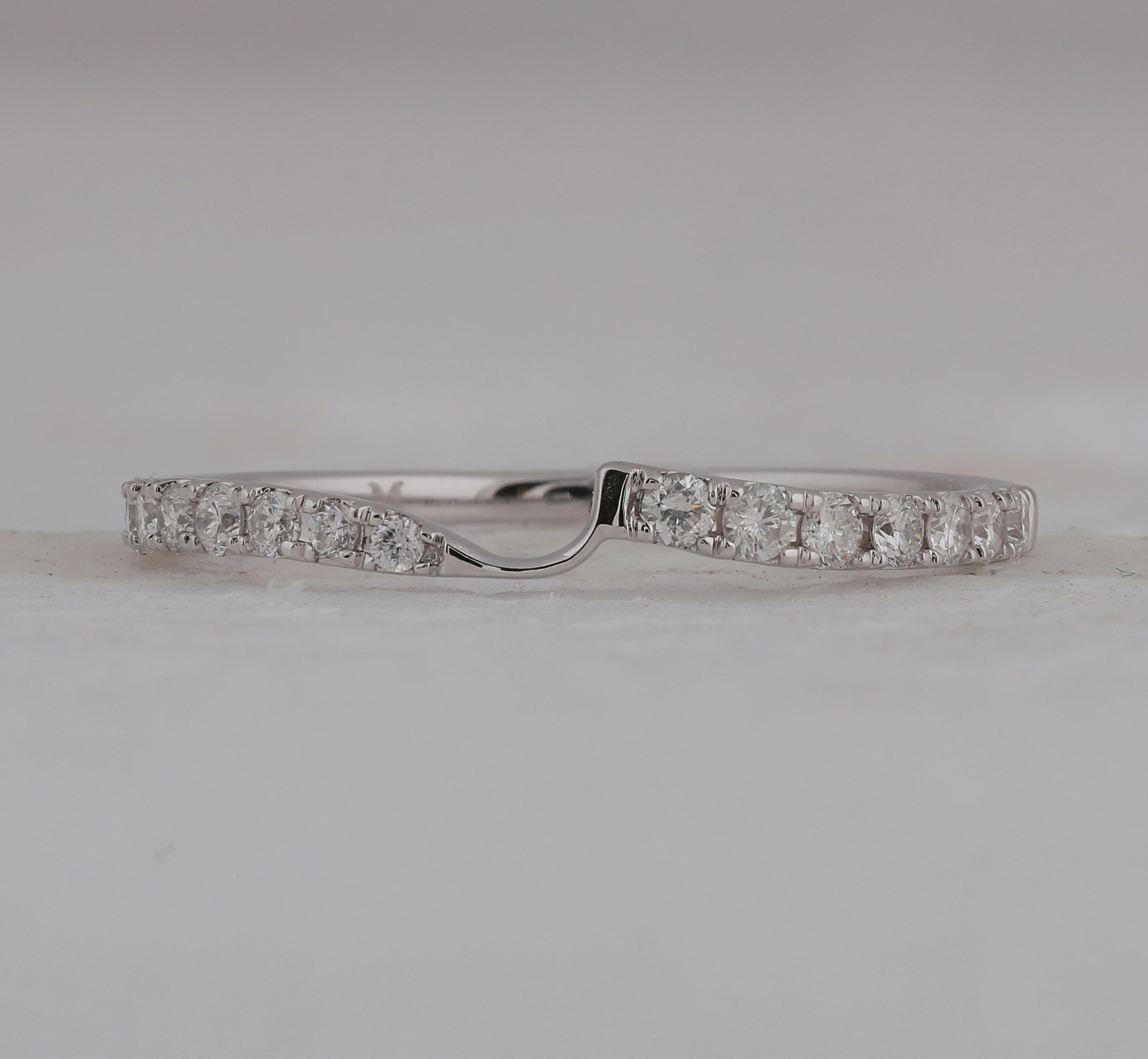 14kt White Gold Womens Round Diamond 2-stone Wedding Band 1/4 Cttw (Certified)