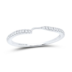 14kt White Gold Womens Round Diamond 2-stone Wedding Band 1/4 Cttw (Certified)