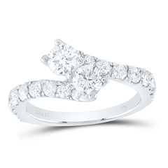 14kt White Gold Womens Round Diamond Bridal Wedding Engagement Ring Band Set 1-1/2 Cttw (Certified)