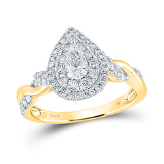 1 CT-DIA 1/3CT-CPEAR BRIDAL RING
