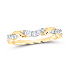 10K Yellow Gold 1/5 Ct-Natural Diamond Womens Band 1.73 Gram