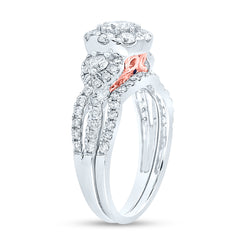 14kt White Gold Womens Round Diamond Bridal Wedding Engagement Ring Band Set 1-1/2 Cttw (Certified)