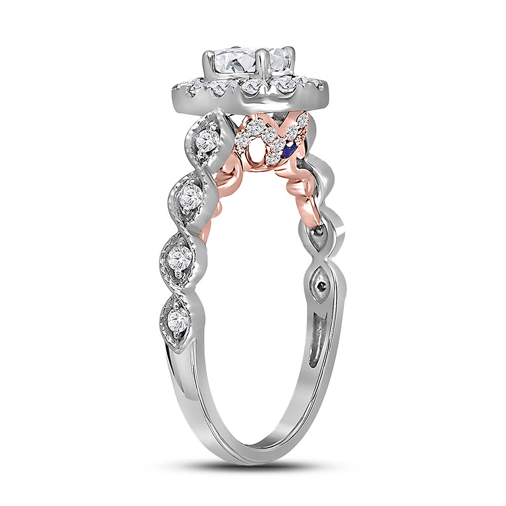 14kt Two-tone Gold Womens Oval Diamond Solitaire Bridal Wedding Engagement Ring 3/4 Cttw (Certified)