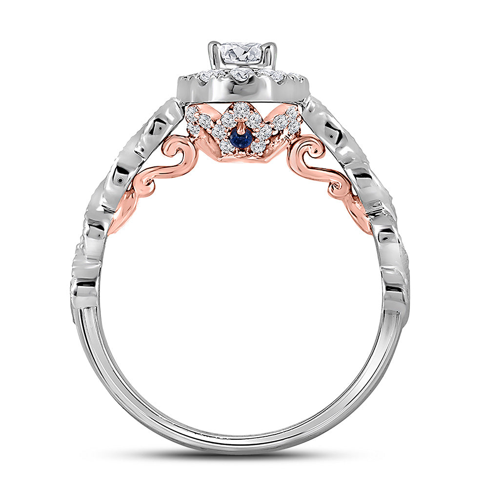 14kt Two-tone Gold Womens Oval Diamond Solitaire Bridal Wedding Engagement Ring 3/4 Cttw (Certified)