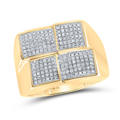 10K Yellow Gold 1/2 CTW-Natural Diamondmens Micro Pave Ring 5.09 Gram