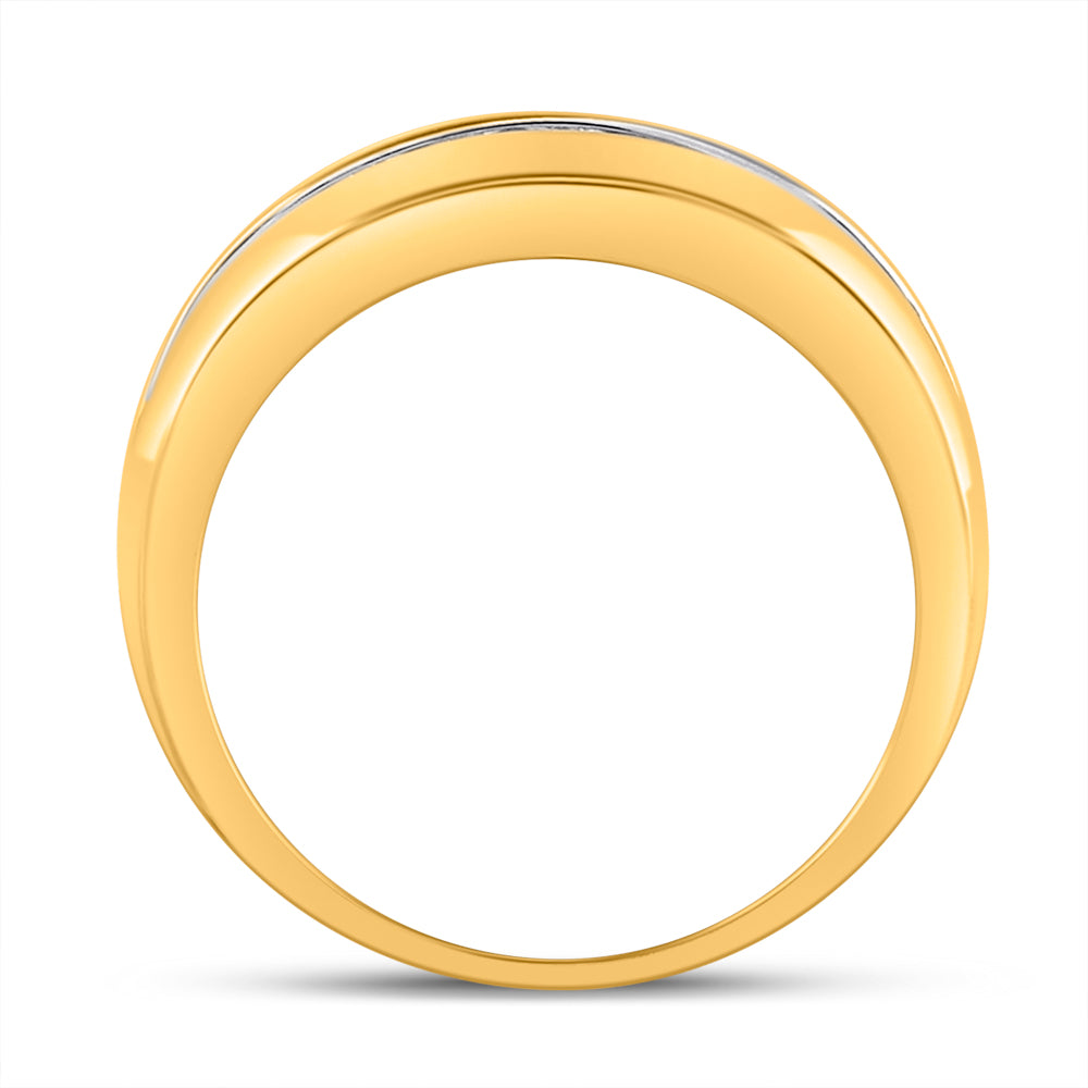 10kt Yellow Gold Mens Round Diamond Wedding Band Ring 1/2 Cttw