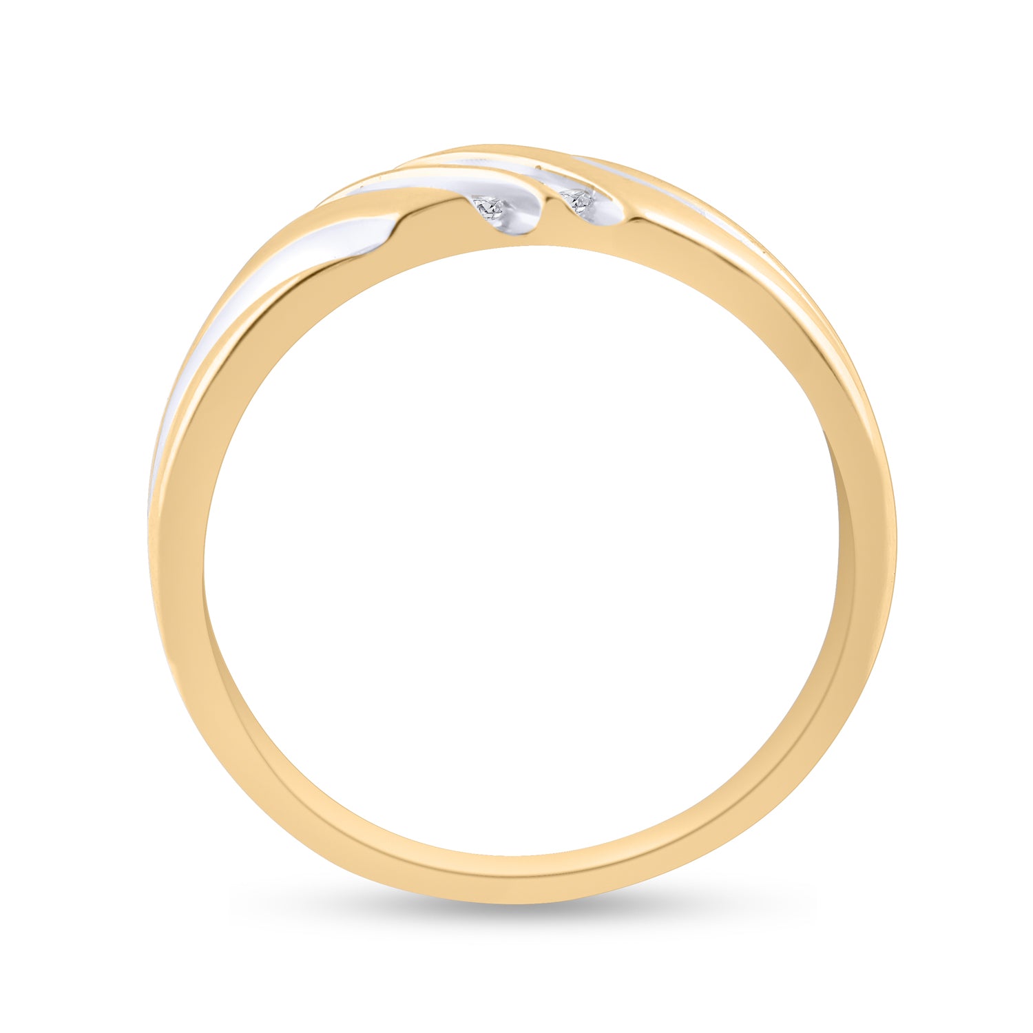 14kt Yellow Gold Mens Round Diamond Wedding Band Ring 1/8 Cttw