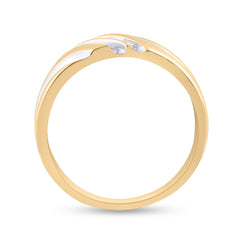 14kt Yellow Gold Mens Round Diamond Wedding Band Ring 1/8 Cttw