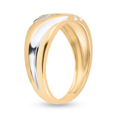 14kt Yellow Gold Mens Round Diamond Wedding Band Ring 1/8 Cttw