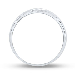 10kt White Gold Mens Round Channel-set Diamond Triple Row Wedding Band Ring 1/8 Cttw
