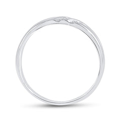 14kt White Gold Mens Round Diamond 5mm Wedding Anniversary Band Ring 1/8 Cttw