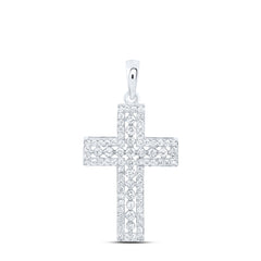 14K White Gold 1/2 CTW-Natural Diamonf Pendant 1.94 Gram