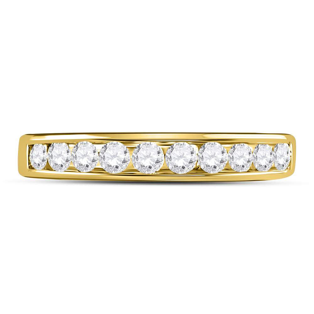 14K Yellow Gold Womens Round Natural Diamond Wedding Channel Set Band 1/2 CTW Size 8 4.03 Gram