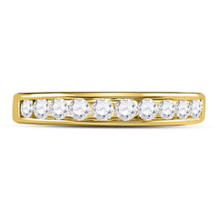 14K Yellow Gold Womens Round Natural Diamond Wedding Channel Set Band 1/2 CTW Size 8 4.03 Gram