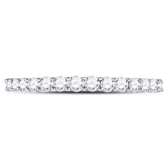 14kt White Gold Womens Round Diamond Wedding Anniversary Band 1/2 Cttw