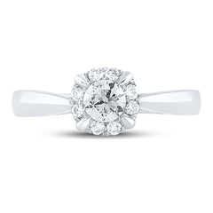 14K White Gold Womens Round Natural Diamond Solitaire Bridal Wedding Engagement Ring 1/2 CTW 2.9 Gram