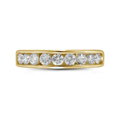 14kt Yellow Gold Womens Round Diamond Wedding Channel Set Band 1.00 Cttw