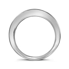 14kt White Gold Womens Round Channel-set Diamond Single Row Wedding Band 1.00 Cttw