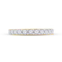 14kt Yellow Gold Womens Round Diamond Wedding Anniversary Band 1.00 Cttw
