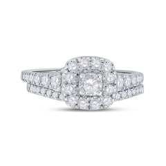 14kt Two-tone Gold Womens Round Diamond Bridal Wedding Engagement Ring Band Set 1.00 Cttw (Certified)