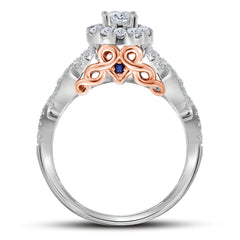 14kt Two-tone Gold Womens Round Diamond Bridal Wedding Engagement Ring Band Set 1.00 Cttw (Certified)