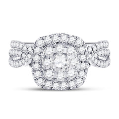 14kt White Gold Womens Round Diamond Bridal Wedding Engagement Ring Band Set 1.00 Cttw (Certified)