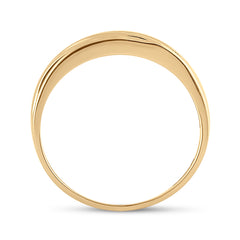 10k Yellow Gold Round Channel-set Diamond Mens Curved 2-tone Wedding Band 1/4 Cttw