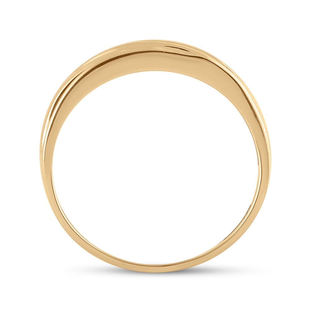 14kt Yellow Gold Mens Round Channel-set Diamond Wedding Anniversary Band Ring 1/4 Cttw