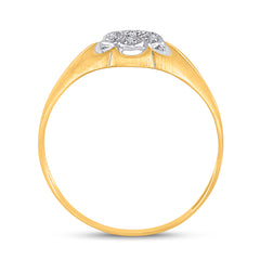 10kt Yellow Gold Mens Round Diamond Cluster Ring .02 Cttw
