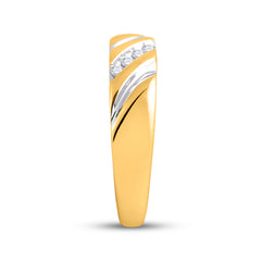 10k Yellow Gold Round Diamond His & Hers Matching Trio Wedding Bridal Engagement Ring Band Set 1/5 Cttw