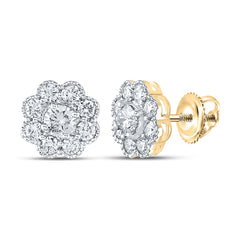 1CTW-DIA FLOWER EARRING