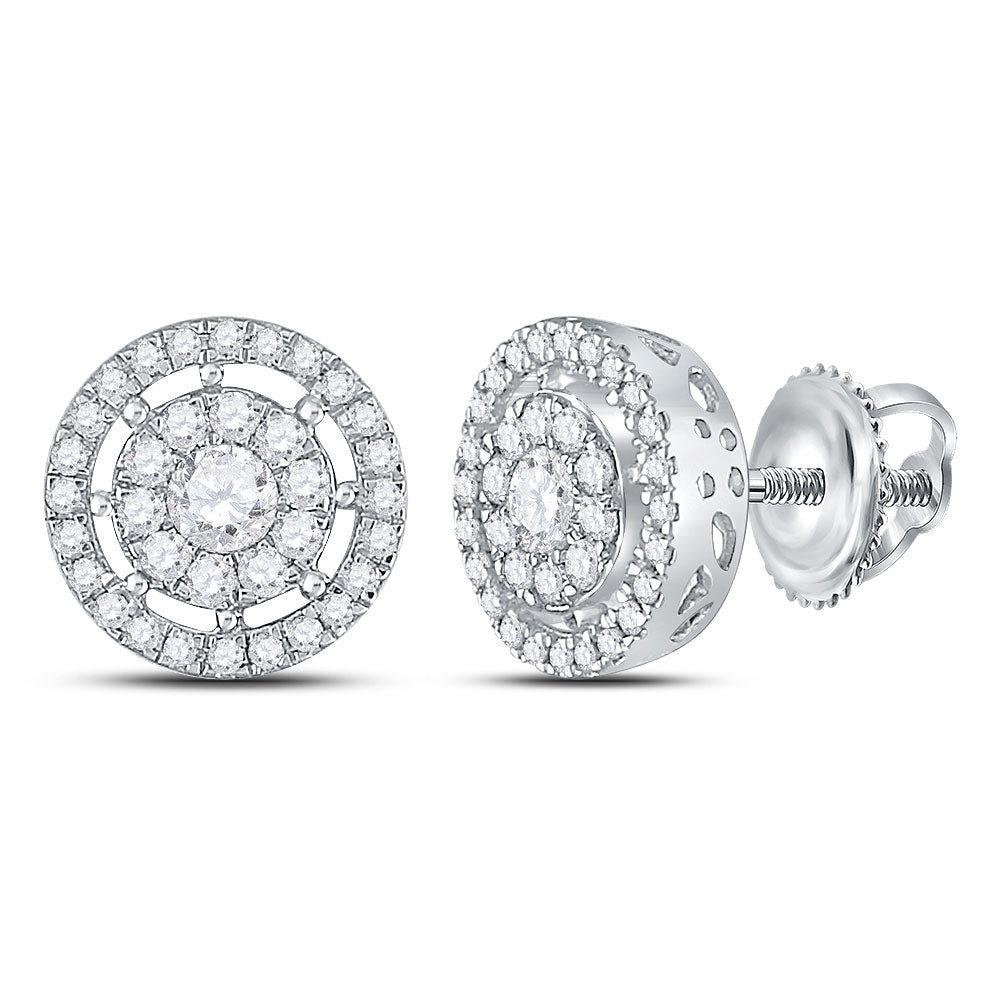 1CTW-DIA ROUND EARRING