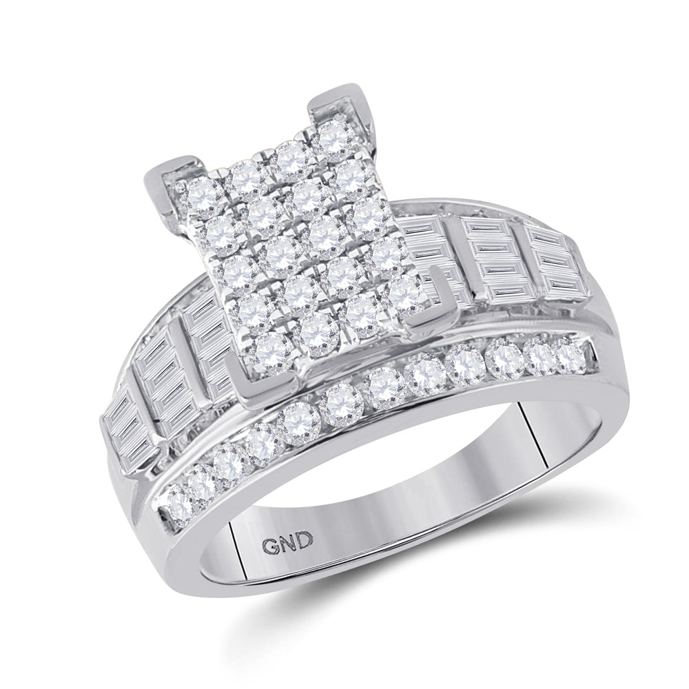 10K White Gold 1 1/2 CTW-Natural Diamond Cindy Emerald Ring 6.11 Gram