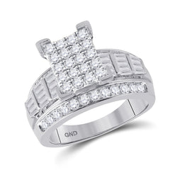 10K White Gold 1 1/2 CTW-Natural Diamond Cindy Emerald Ring 6.11 Gram